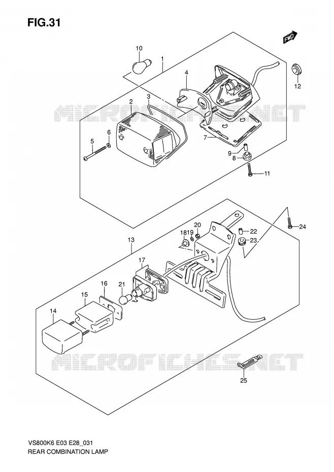 FEU ARRIERE Suzuki MOTO 800 INTRUDER 2006  VS800K6(E3/E28)