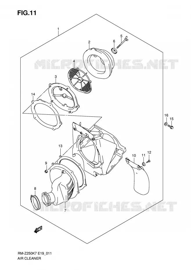 FILTRE A AIR Suzuki MOTO 250 RM-Z 2009  RM-Z250K9(E19)