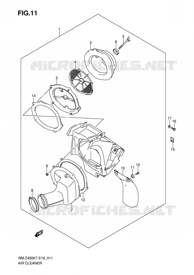 FILTRE A AIR Suzuki MOTO 450 RM-Z 2007  RM-Z450K7(E19)