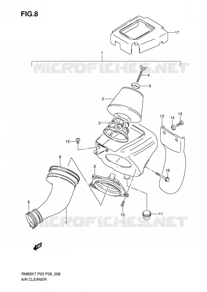 FILTRE A AIR Suzuki MOTO 85 RM 2010  RM85L0(P3/P28)