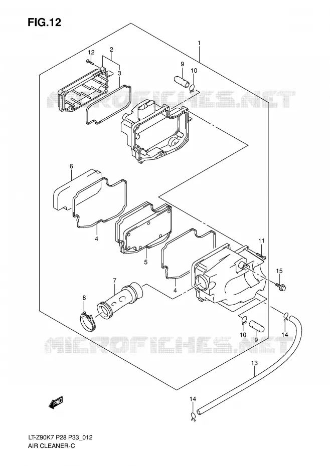 FILTRE A AIR Suzuki QUAD 90 QUADSPORT 2009  LT-Z90K9(P28/P33)