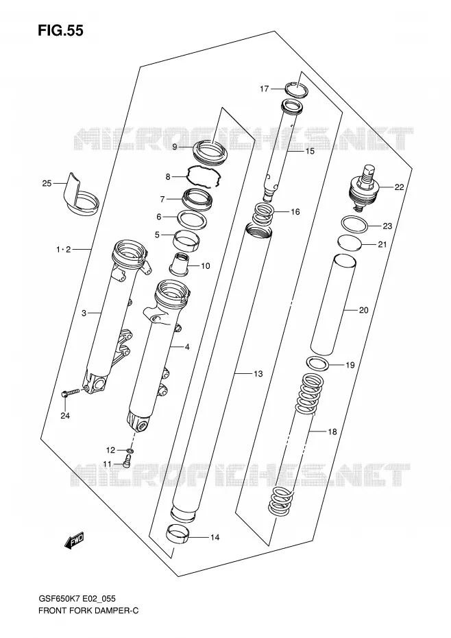 FOURCHE Suzuki MOTO 650 BANDIT 2007  GSF650SUAK7(E19)