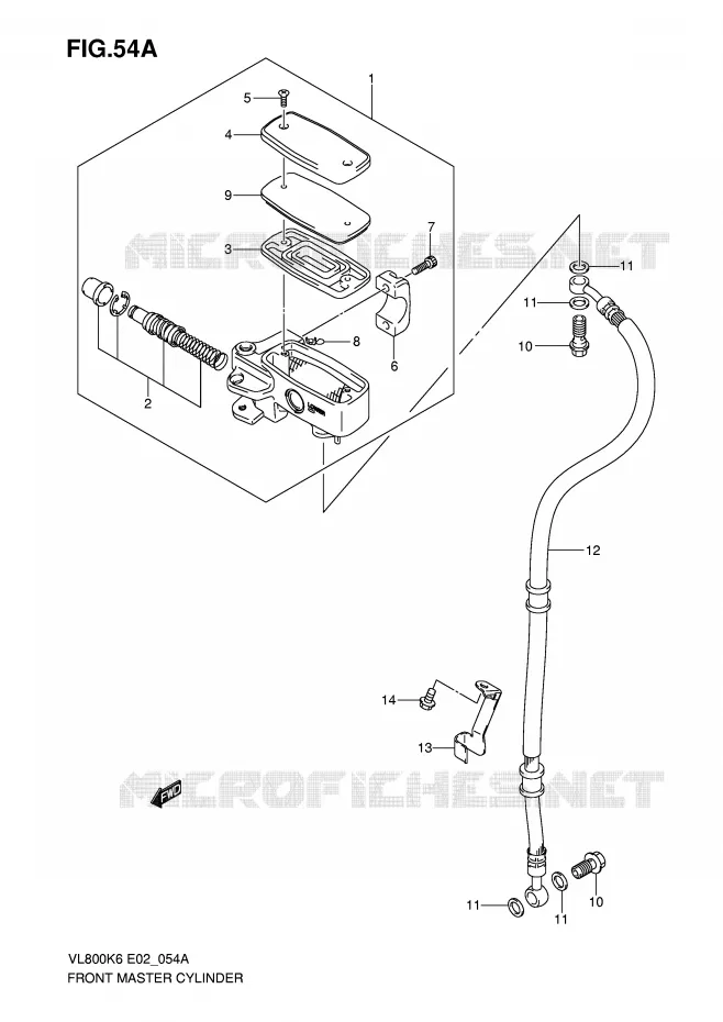MAITRE CYLINDRE AVANT (MODEL K7/K8/K9/L0) Suzuki MOTO 800 VOLUSIA 2010  VL800CL0(E2)