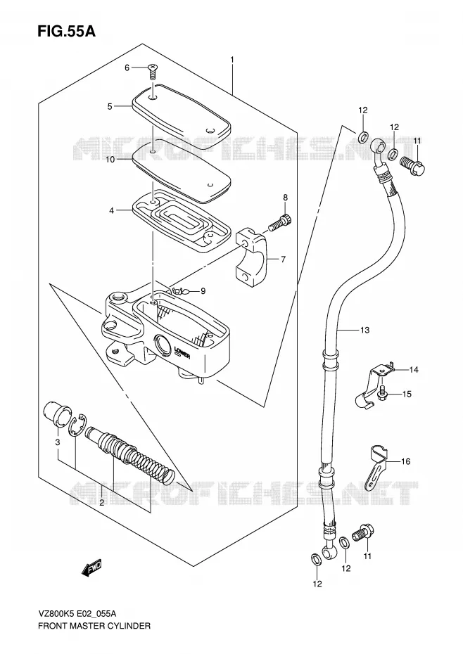 MAITRE CYLINDRE AVANT (MODEL K7/K8/K9) Suzuki MOTO 800 MARAUDER 2007  VZ800ZK7(E2)