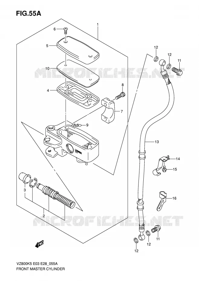 MAITRE CYLINDRE AVANT (MODEL K7/K8/K9) Suzuki MOTO 800 MARAUDER 2008  VZ800ZK8(E3/E28)