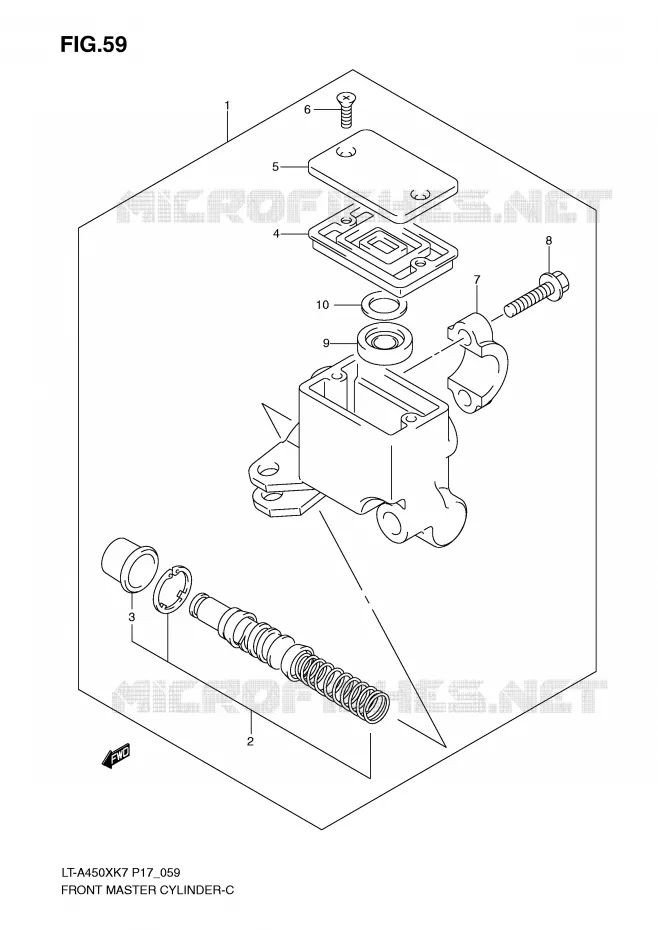 MAITRE CYLINDRE AVANT Suzuki QUAD 450 KINGQUAD 2008  LT-A450XZK8(P17)