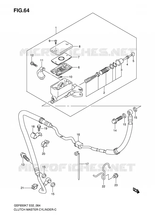 MAITRE CYLINDRE D'EMBRAYAGE (SEE NOTE) Suzuki MOTO 650 BANDIT 2007  GSF650SUAK7(E19)