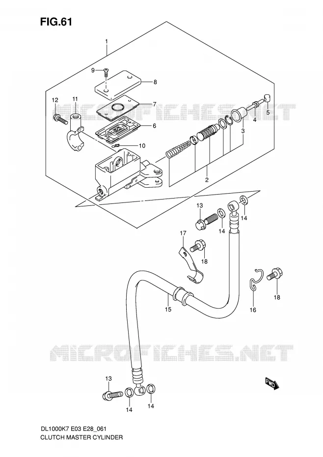 MAITRE CYLINDRE D'EMBRAYAGE Suzuki MOTO 1000 V-STROM 2007  DL1000K7(E3/E28)