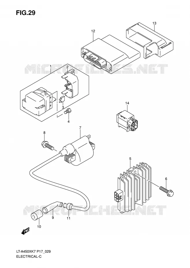 PARTIE ELECTRIQUE Suzuki QUAD 450 KINGQUAD 2009  LT-A450XZK9(P17)