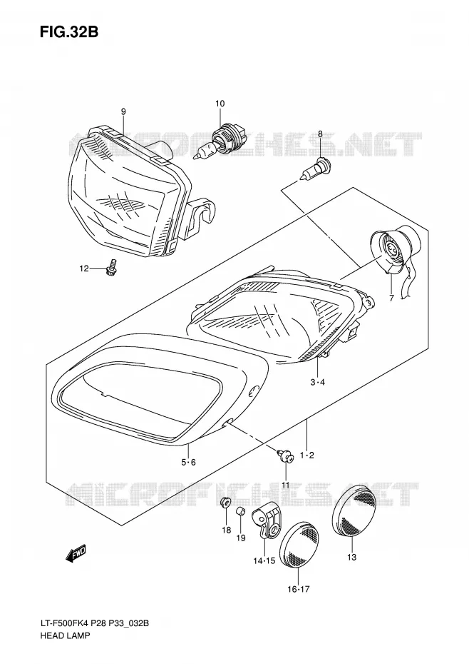 PHARE (MODEL K6/K7) Suzuki QUAD 500 VINSON 2006  LT-F500FK6(P28/P33)