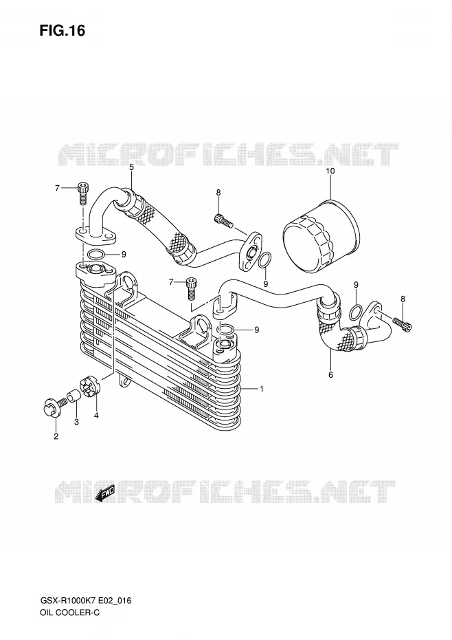 RADIATEUR D'HUILE Suzuki MOTO 1000 GSX-R 2007  GSX-R1000K7(E2)