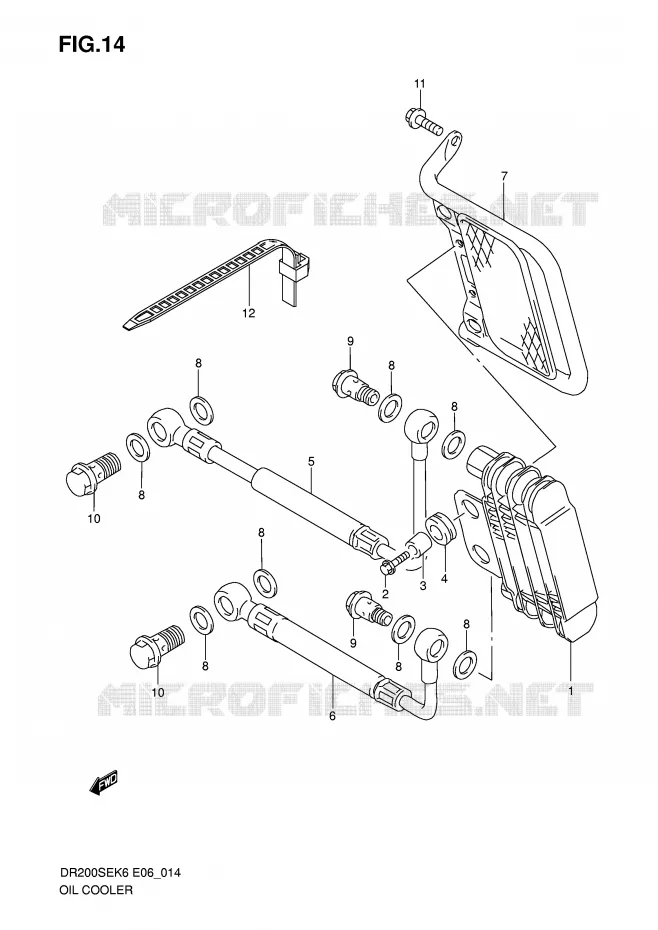 RADIATEUR D'HUILE Suzuki MOTO 200 DR 2009  DR200SEK9(E6)