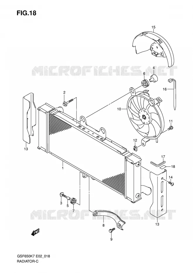 RADIATEUR Suzuki MOTO 650 BANDIT 2007  GSF650UAK7(E19)