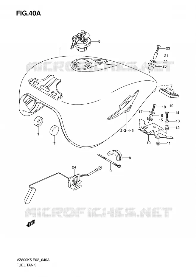 RESERVOIR D'ESSENCE (MODEL K7/K8) Suzuki MOTO 800 MARAUDER 2005  VZ800K5(E2)