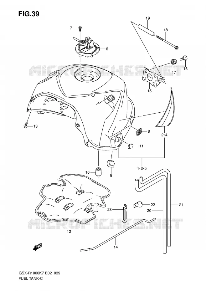 RESERVOIR D'ESSENCE (MODEL K7) Suzuki MOTO 1000 GSX-R 2007  GSX-R1000K7(E2)