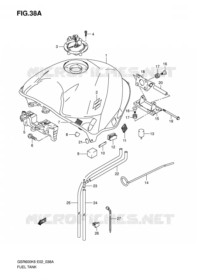 RESERVOIR D'ESSENCE (MODEL K7) Suzuki MOTO 600 GSR 2009  GSR600AK9(E2)