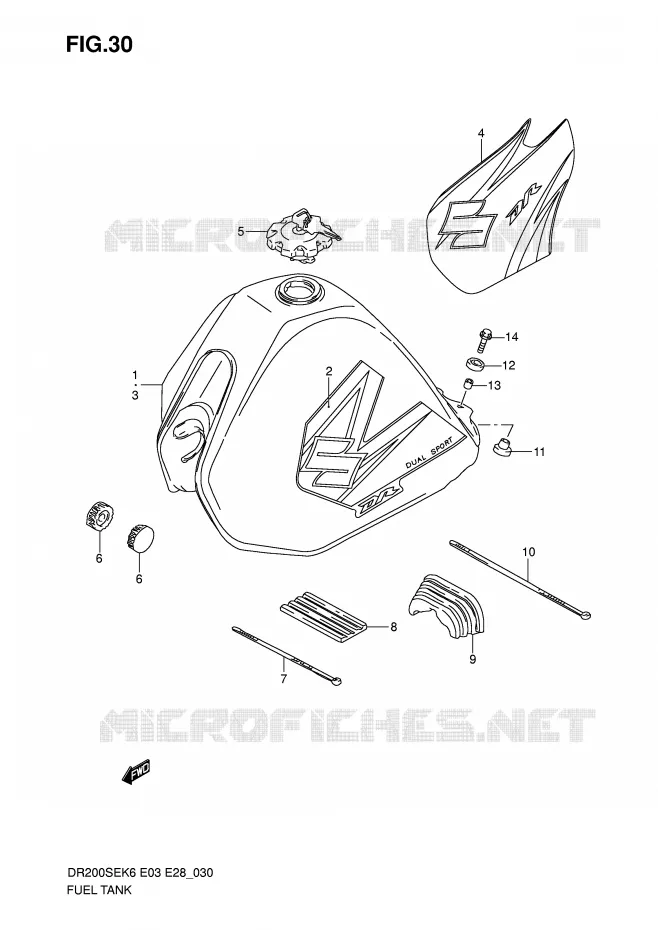 RESERVOIR D'ESSENCE (MODELE K6/K7) Suzuki MOTO 200 DR 2010  DR200SEL0(E3/E28)