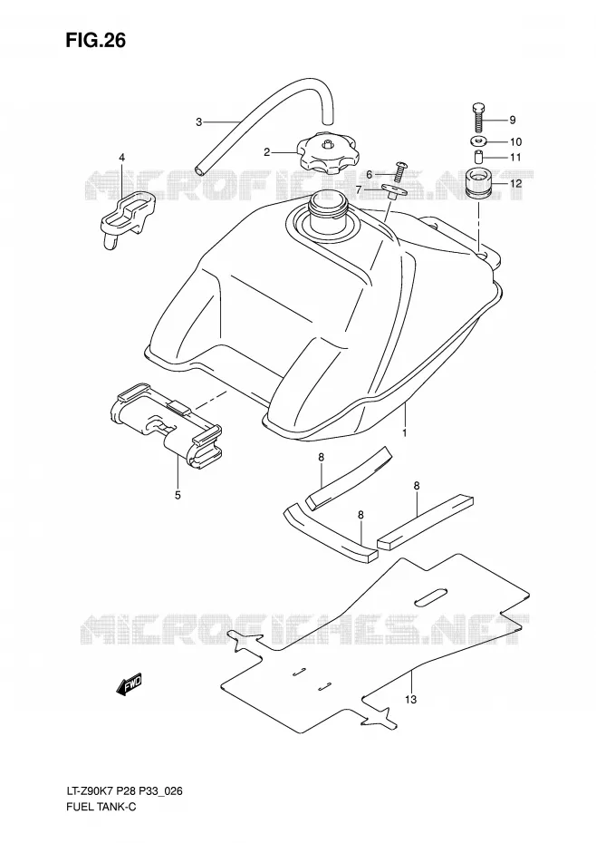 RESERVOIR D'ESSENCE Suzuki QUAD 90 QUADSPORT 2010  LT-Z90L0(P28/P33)