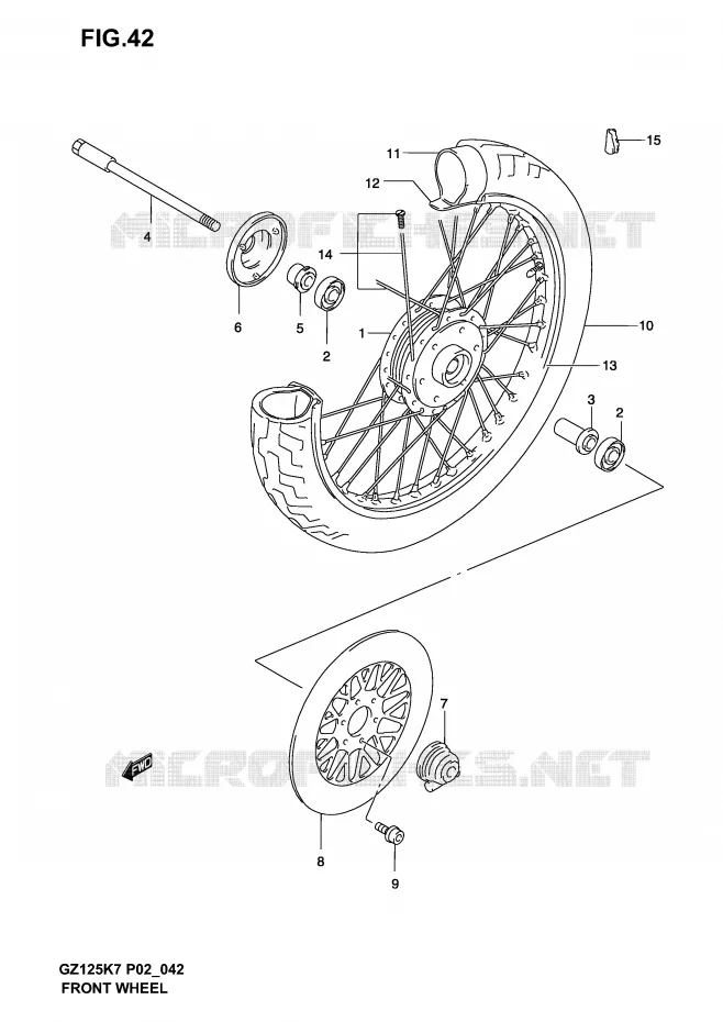 ROUE AVANT Suzuki MOTO 125 MARAUDER 2007  GZ125K7(P02)