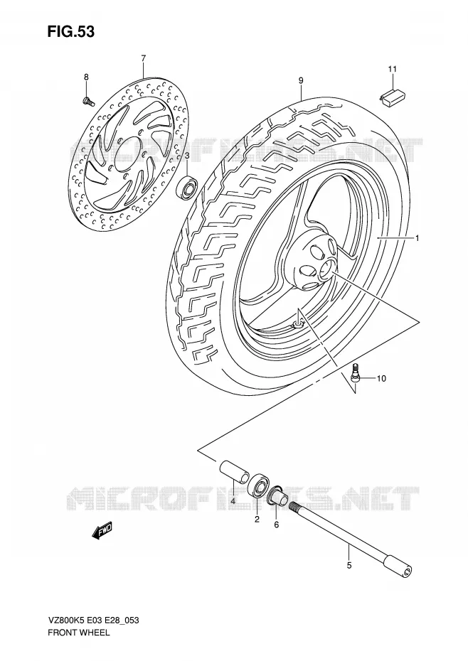 ROUE AVANT Suzuki MOTO 800 MARAUDER 2008  VZ800ZK8(E3/E28)