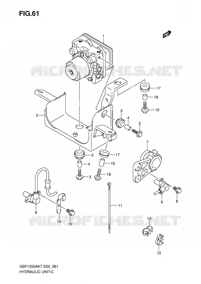 SYSTÈME ABS (GSF1250AK7/SAK7/AK8/SAK8/AK9/SAK9/SAZK9/SL0/SAL0) Suzuki MOTO 1250 BANDIT-S 2007  GSF1250SK7(E2)