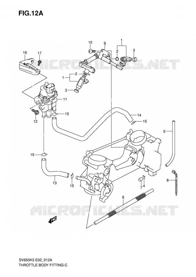 SYSTÈME D'INJECTION (MODEL K7) Suzuki MOTO 650 SV 2007  SV650AK7(E2)