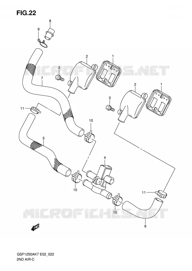 SYSTEME RECYCLAGE GAZ ECHAPPEMENT Suzuki MOTO 1250 BANDIT-N 2007  GSF1250K7(E2)
