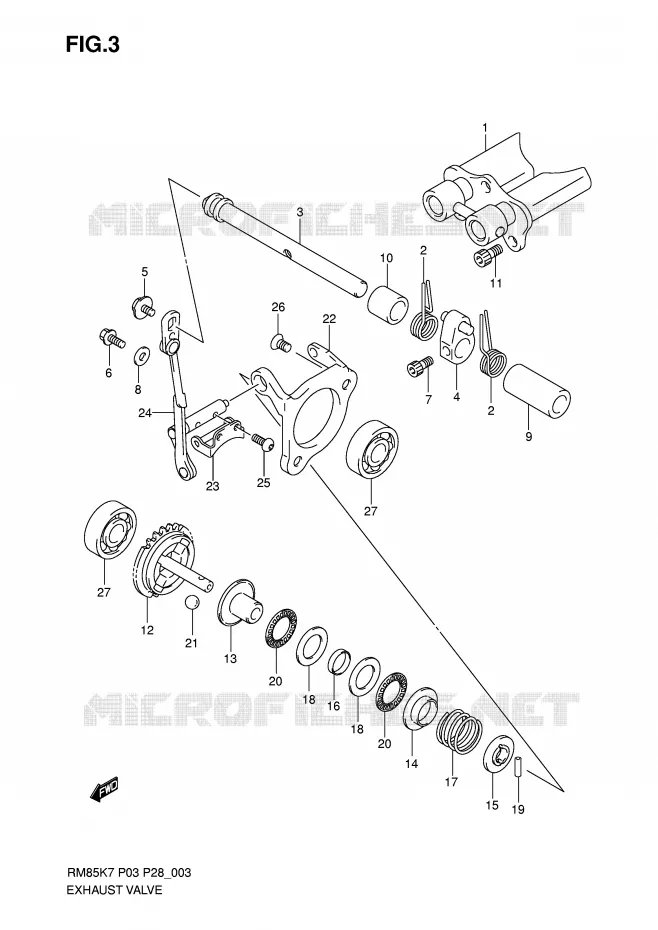VALVE D'ECHAPPEMENT Suzuki MOTO 85 RM 2009  RM85LK9(P3/P28)