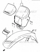 BOL DE PHARE   GARDE BOUE AVANT (DR500SG/SH) pour Suzuki DR 500 1987