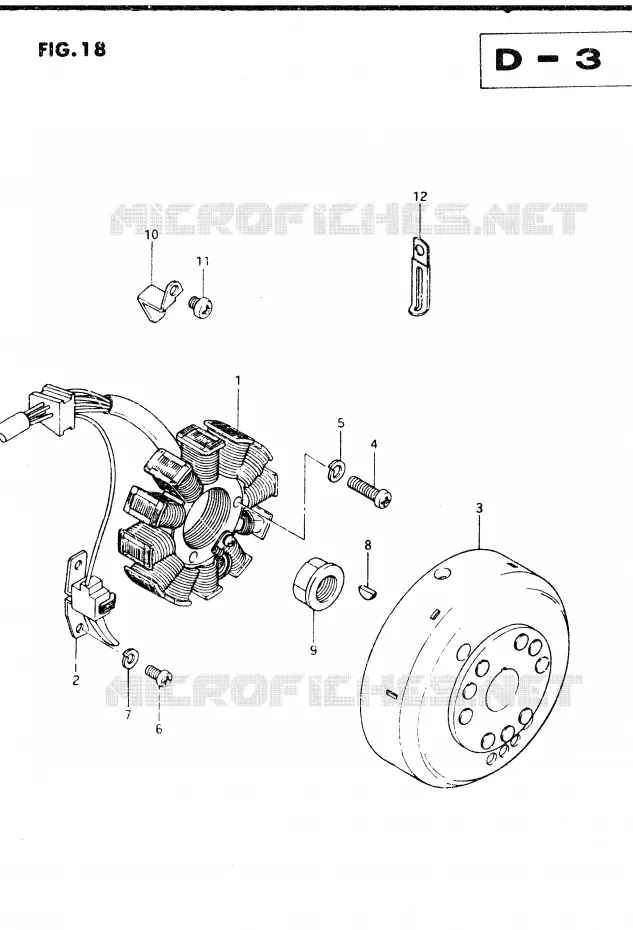 ALLUMAGE ROTOR - STATOR (E2, E4, E18, E21, E22, E25, E39) Suzuki MOTO 250 DR 1982  DR250SZ/D(E1)