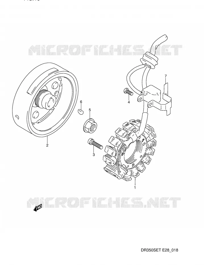 ALLUMAGE ROTOR - STATOR (MODELE L/M/N) Suzuki MOTO 350 DR 1993  DR350SP(E28)