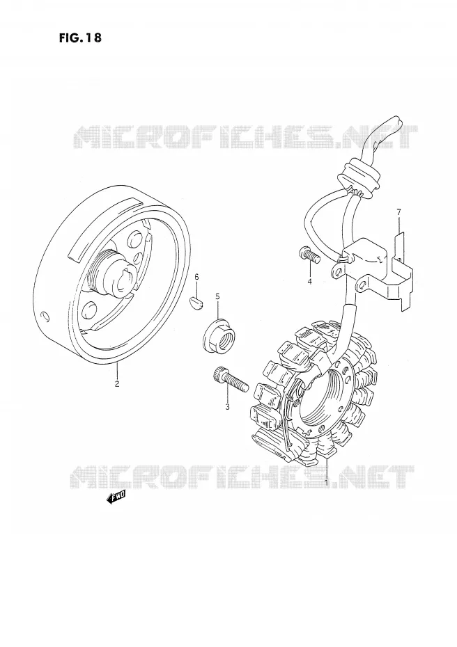 ALLUMAGE ROTOR - STATOR (MODELE L/M/N) Suzuki MOTO 350 DR 1994  DR350SHR(E2)