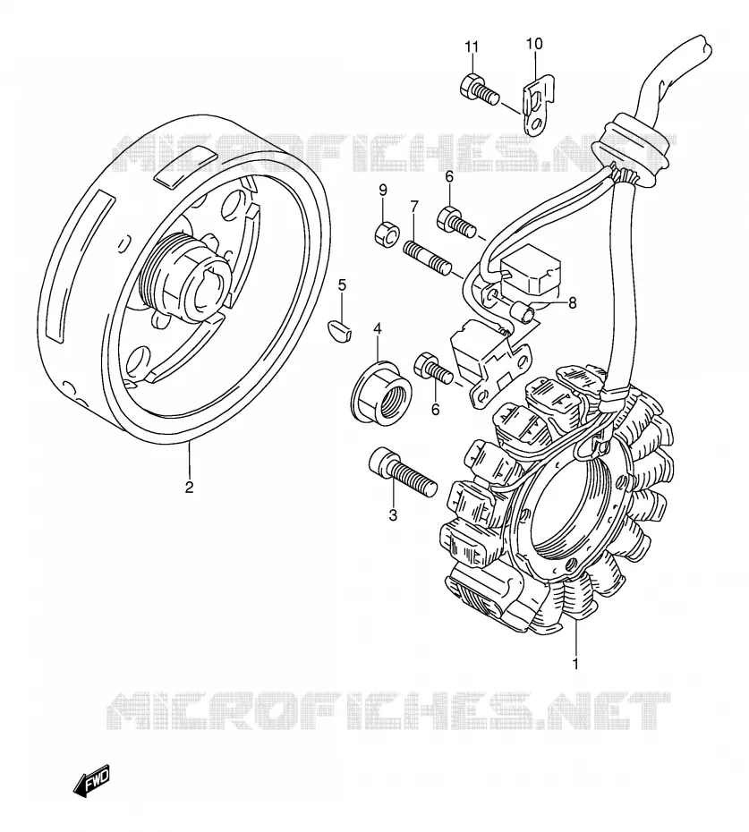 ALLUMAGE ROTOR - STATOR (MODELE P/R) Suzuki MOTO 250 DR 1994  DR250SR(E24)