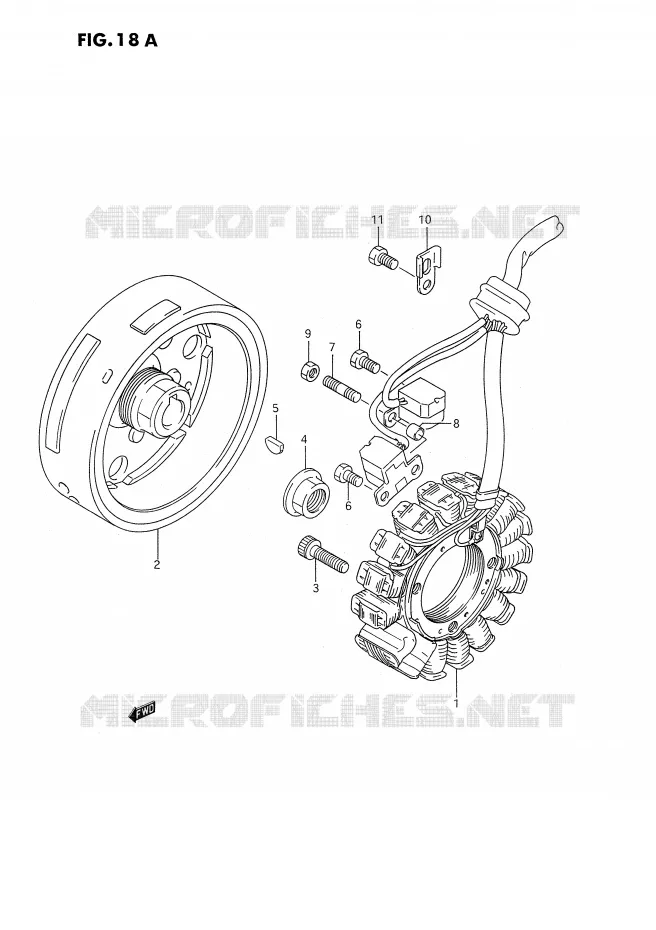 ALLUMAGE ROTOR - STATOR (MODELE P/R) Suzuki MOTO 350 DR 1991  DR350SM(E2)