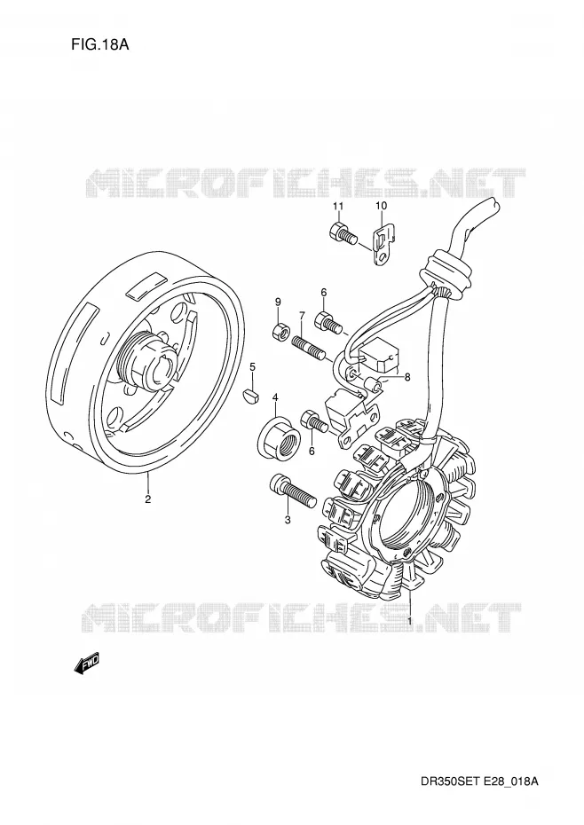 ALLUMAGE ROTOR - STATOR (MODELE P) Suzuki MOTO 350 DR 1994  DR350SER(E28)
