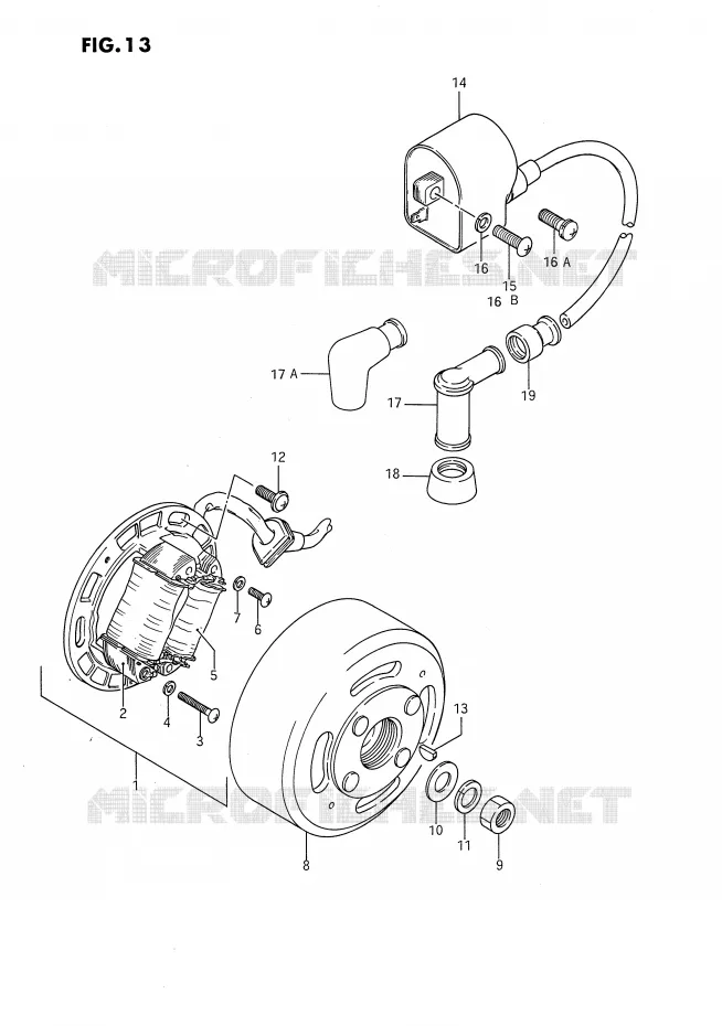 ALLUMAGE ROTOR - STATOR Suzuki MOTO 80 DS 1988  DS80J(E24)