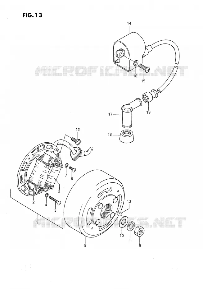 ALLUMAGE ROTOR - STATOR Suzuki MOTO 80 DS 1995  DS80S(E3)