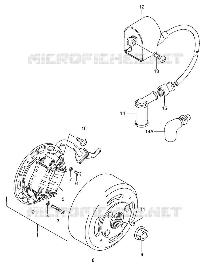 ALLUMAGE ROTOR - STATOR Suzuki MOTO 80 DS 1998  DS80W(E3/E28)