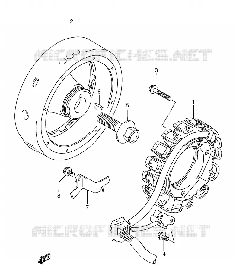 ALLUMAGE ROTOR - STATOR Suzuki MOTO 800 DR 1991  DR800SUM(E4)