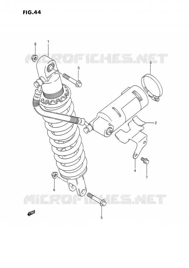 AMORTISSEUR ARRIERE (DR350SL/SM/SN/SP/SR) Suzuki MOTO 350 DR 1990  DR350SL(E2)