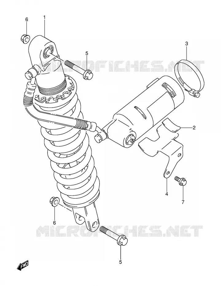 AMORTISSEUR ARRIERE Suzuki MOTO 250 DR 1991  DR250SM(E24)