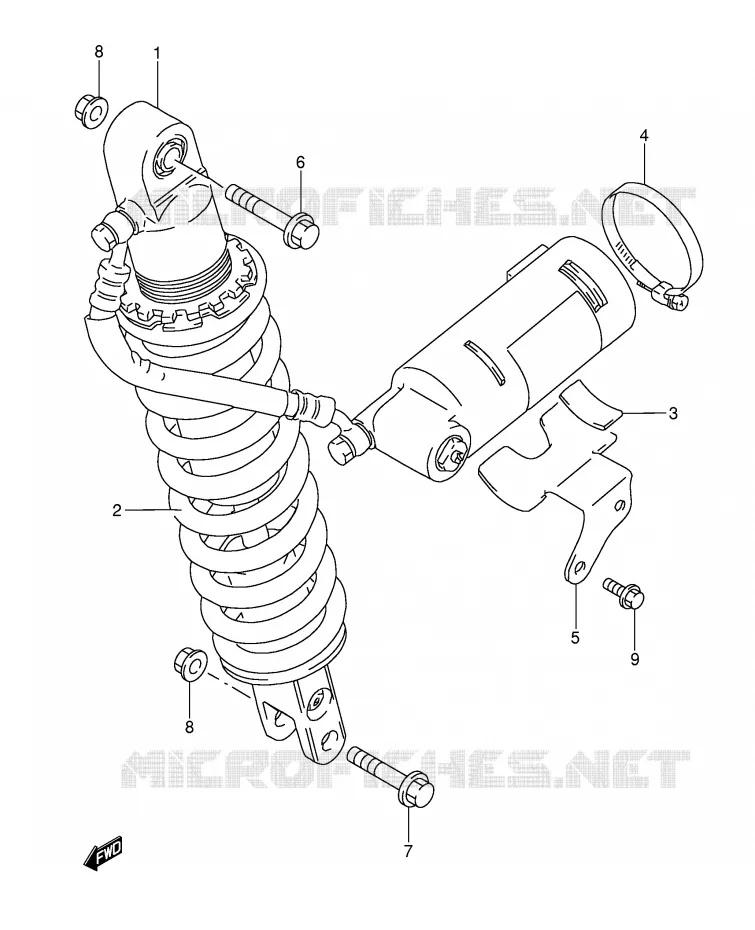 AMORTISSEUR ARRIERE Suzuki MOTO 350 DR 1992  DR350N(E3)