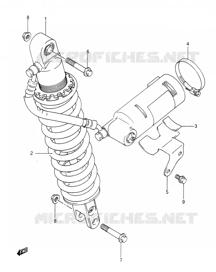 AMORTISSEUR ARRIERE Suzuki MOTO 350 DR 1994  DR350R(E28)