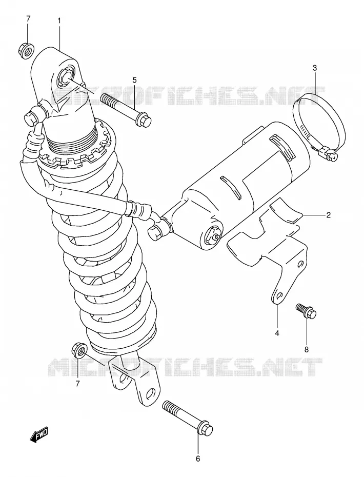 AMORTISSEUR ARRIERE Suzuki MOTO 350 DR 1995  DR350SES(E2)