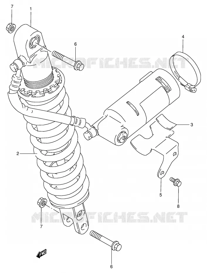 AMORTISSEUR ARRIERE Suzuki MOTO 350 DR 1999  DR350X(E1)