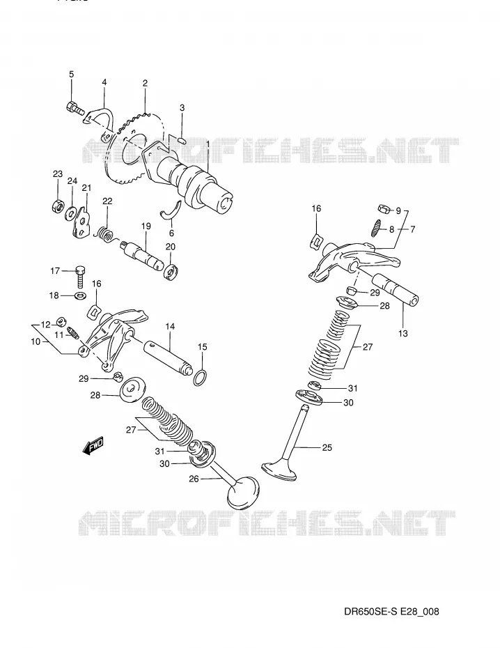 ARBRE A CAMES - SOUPAPES (MODELE N/P) Suzuki MOTO 650 DR 1993  DR650SP(E28)