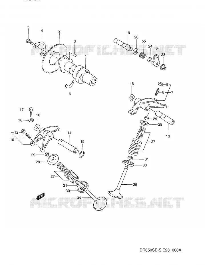 ARBRE A CAMES - SOUPAPES (MODELE R/S) Suzuki MOTO 650 DR 1994  DR650SER(E28)