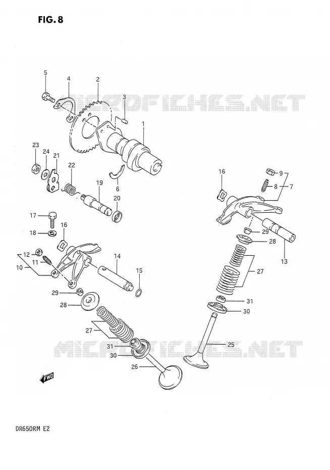 ARBRE A CAMES - SOUPAPES Suzuki MOTO 650 DR 1991  DR650RM(E2)