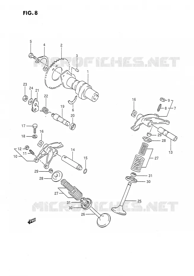 ARBRE A CAMES - SOUPAPES Suzuki MOTO 650 DR 1994  DR650RUR(E4)