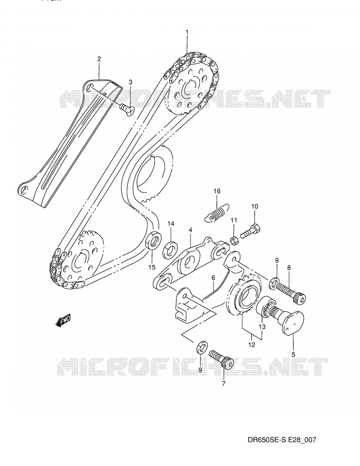 BALANCIER DE CHAINE Suzuki MOTO 650 DR 1994  DR650SER(E28)